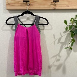 Lululemon gray & hot pink tank top size 4